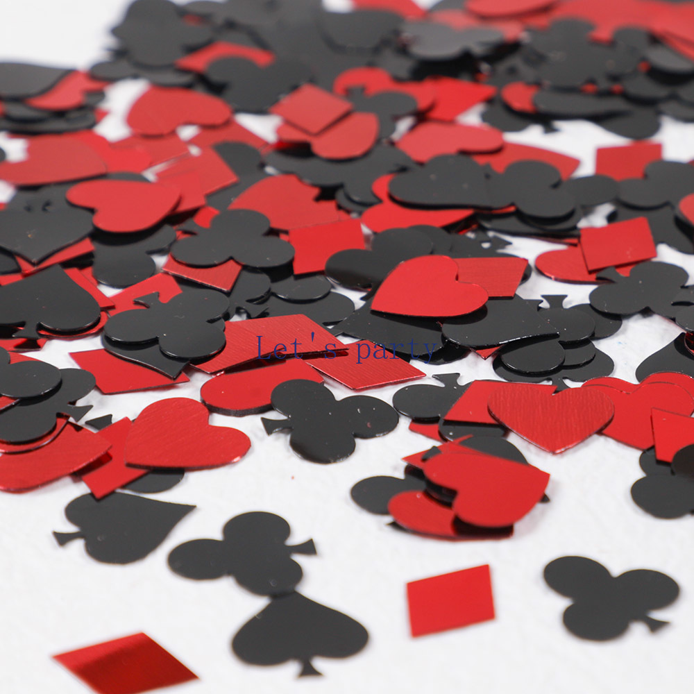 Party Games Night - 15 กรัม/ถุงคาสิโนลาสเวกัสโป๊กเกอร์ธีมเลื่อม Confetti ตารางกระจายสําหรับผู้ใหญ่เด็กวันเกิดงานแต่งงานเกม Night Party