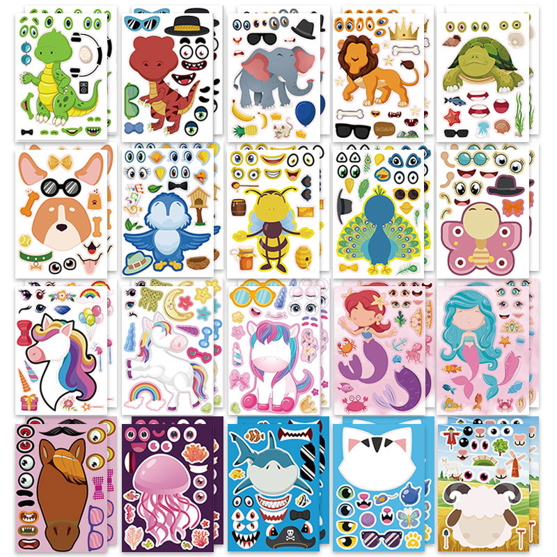 12/24 แผ่น Make a Face สติกเกอ - Zoo Party Games บทวิจารณ์และราคา